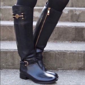 Tory Burch Black Leather Nadine Riding Boots 8.5
